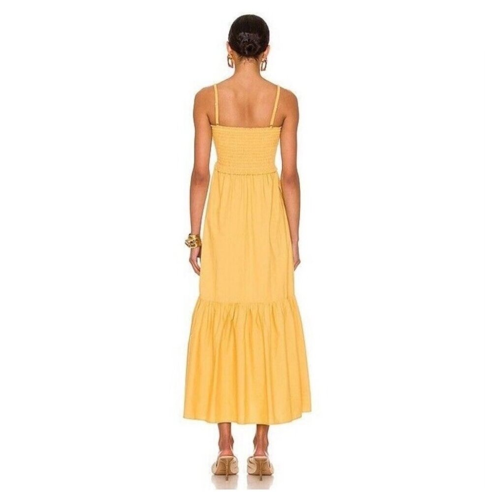A.L.C. Austyn Smocked Cotton Tiered Midi Dress - Picture 2 of 9